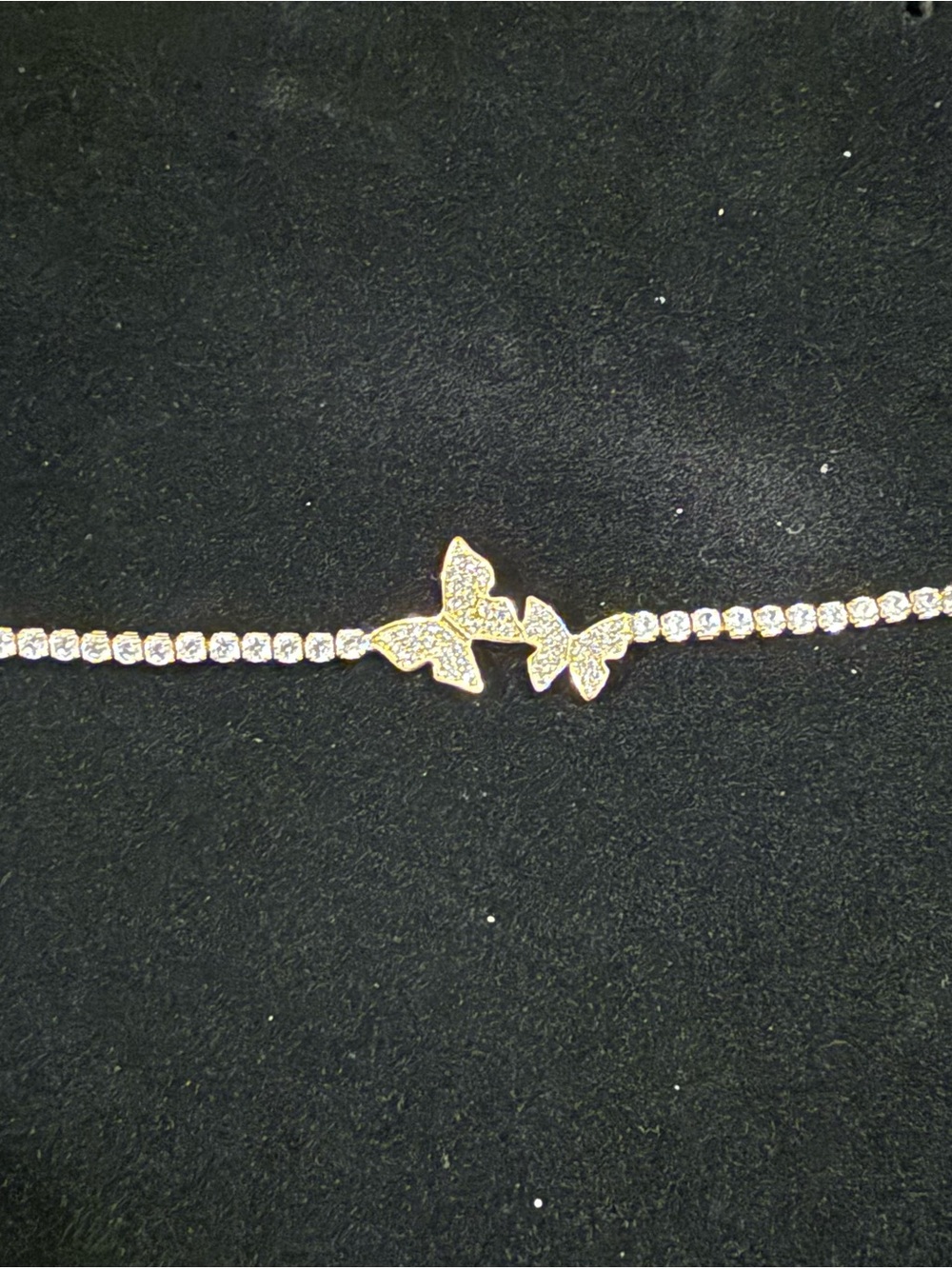 Butterfly Crystal Tennis Bracelet - Gold